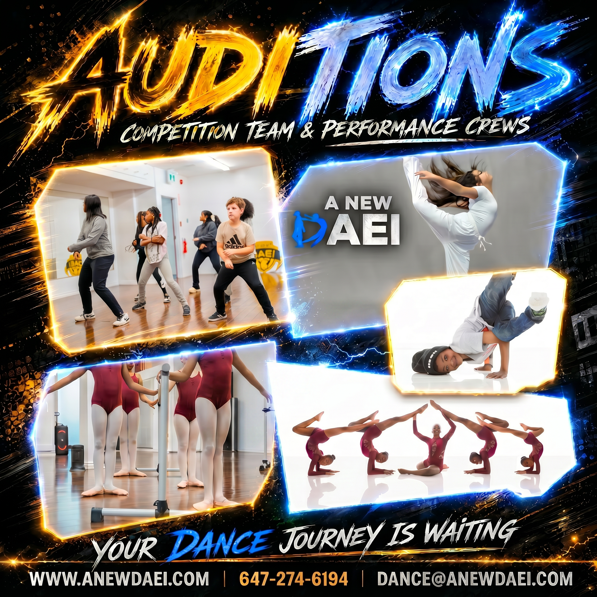 A New DAEI auditions for the Competition Team and Performance Crew